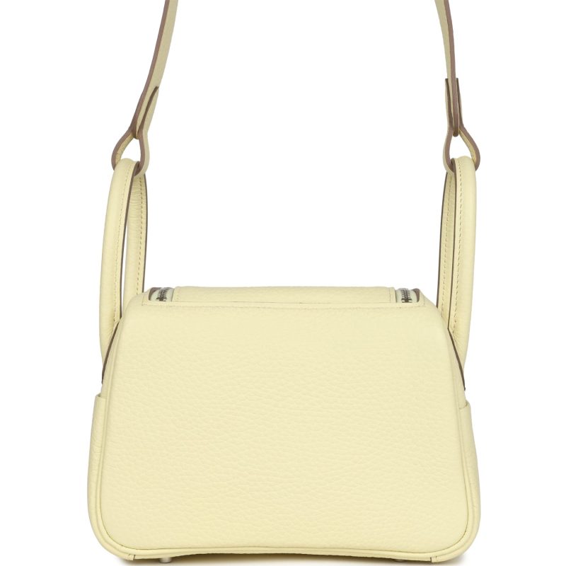 Hermes Mini Lindy Jaune Milton Clemence Palladium Hardware - Image 4