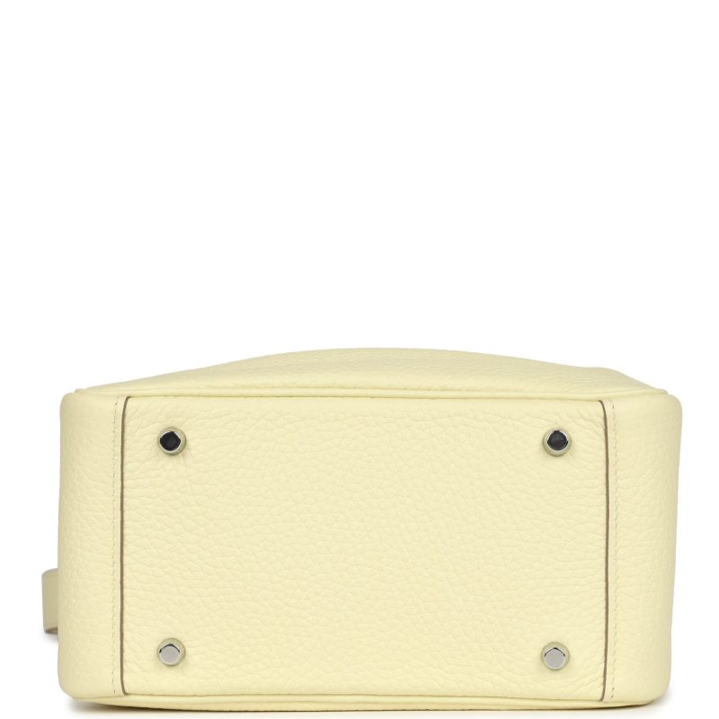 Hermes Mini Lindy Jaune Milton Clemence Palladium Hardware - Image 5