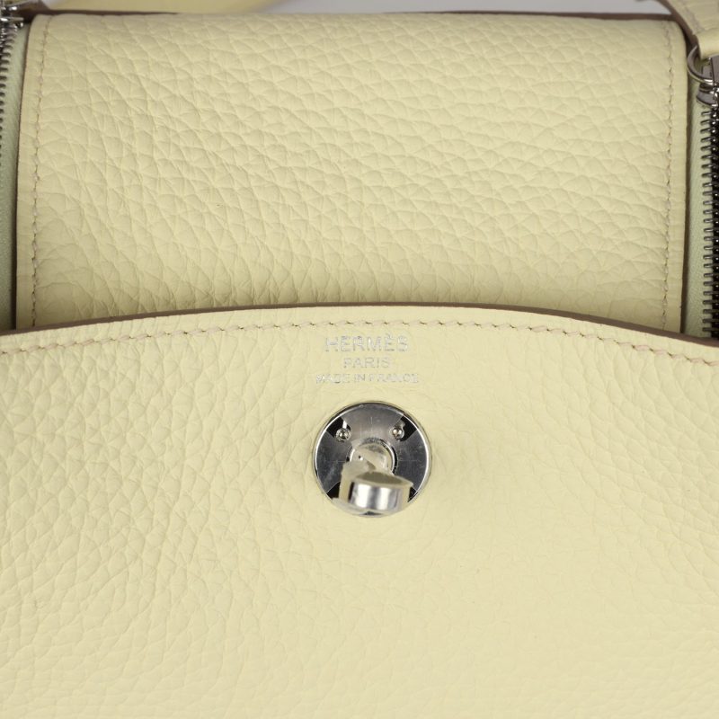 Hermes Mini Lindy Jaune Milton Clemence Palladium Hardware - Image 6