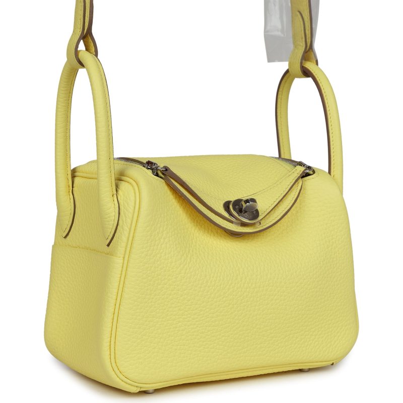 Hermes Mini Lindy Limoncello Clemence Palladium Hardware - Image 2