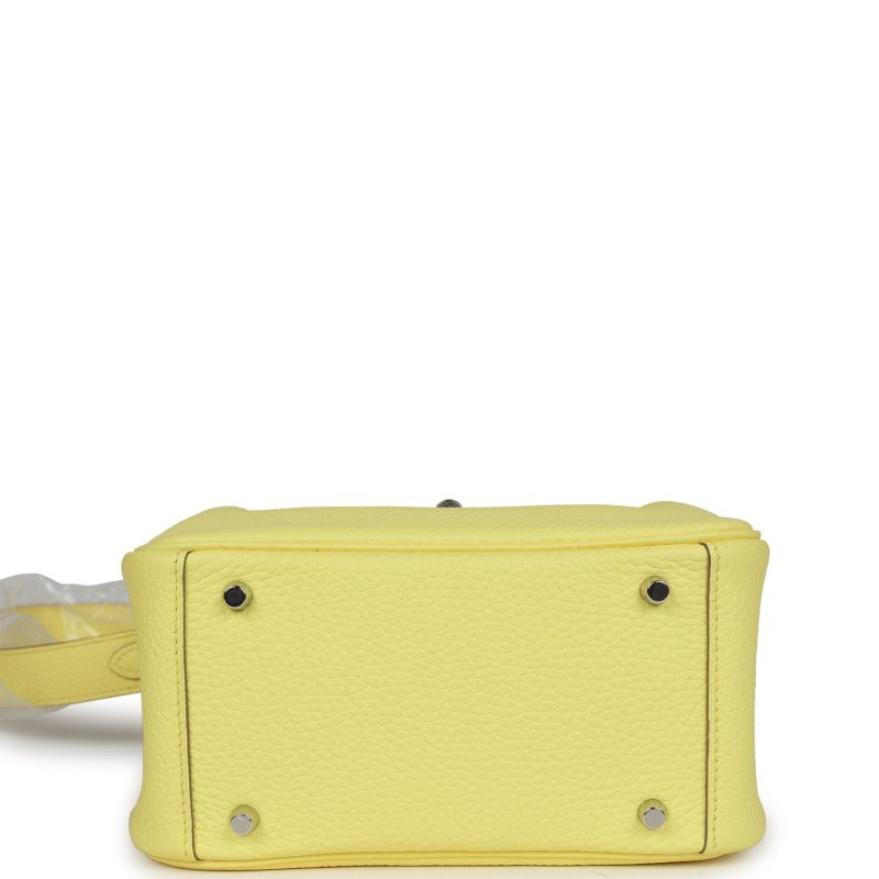 Hermes Mini Lindy Limoncello Clemence Palladium Hardware - Image 6