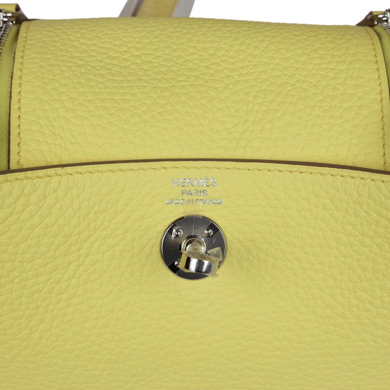 Hermes Mini Lindy Limoncello Clemence Palladium Hardware - Image 7