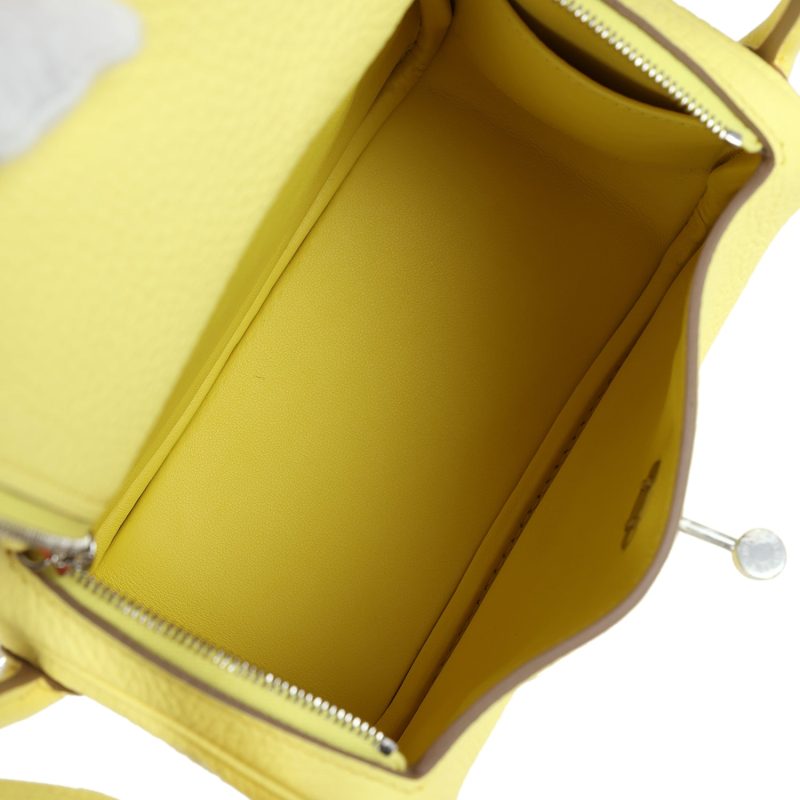 Hermes Mini Lindy Limoncello Clemence Palladium Hardware - Image 8