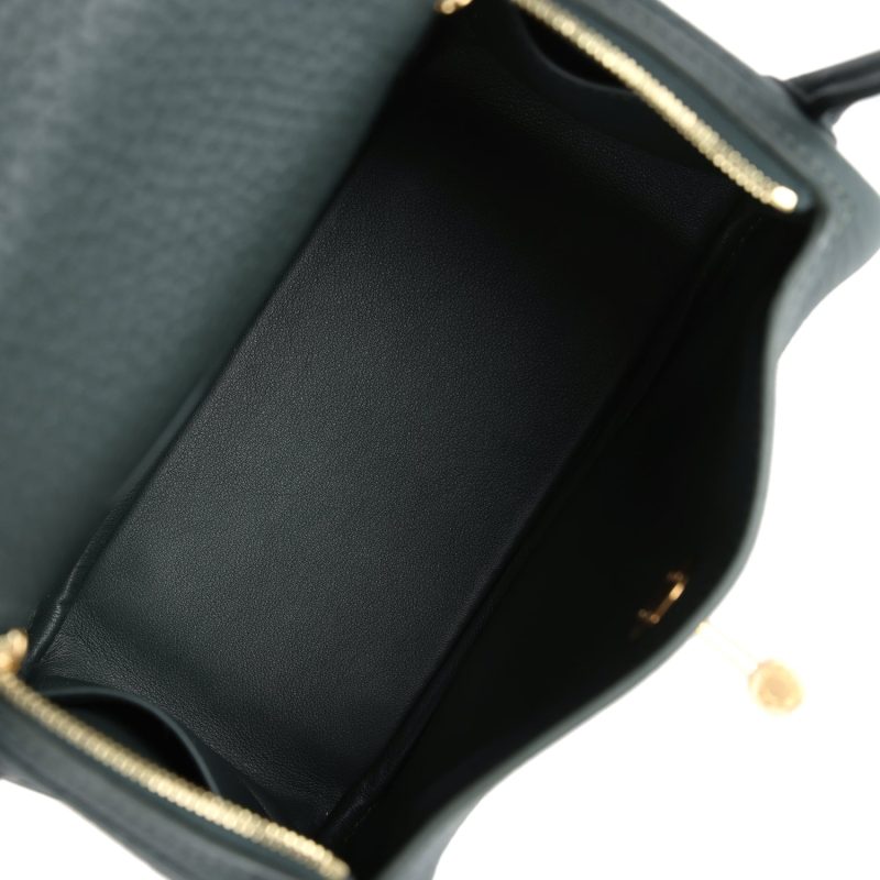 Hermes Mini Lindy Vert Fonce Clemence Gold Hardware - Image 8