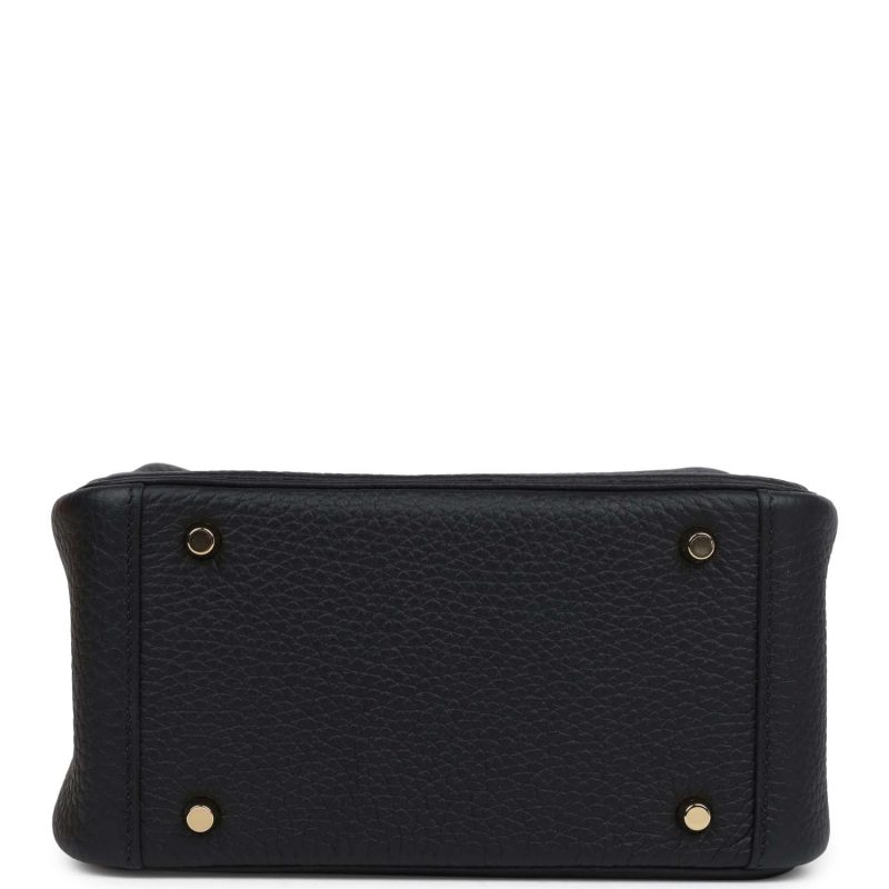 Hermes Mini Lindy Black Clemence Gold Hardware - Image 5