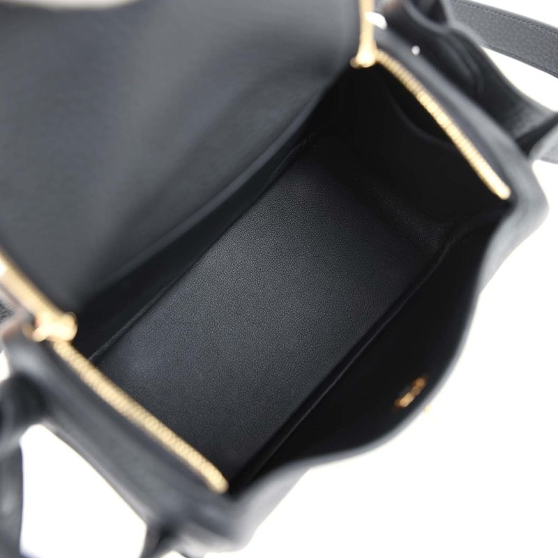 Hermes Mini Lindy Black Clemence Gold Hardware - Image 7