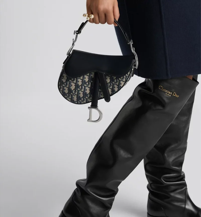 Dior Mini Saddle Bag with Strap - Image 4