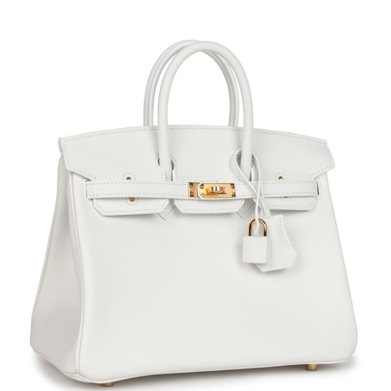 Hermes Birkin 25 New White Swift Gold Hardware - Image 2