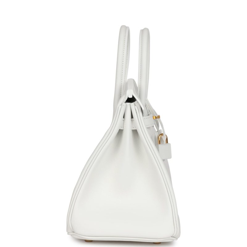 Hermes Birkin 25 New White Swift Gold Hardware - Image 3