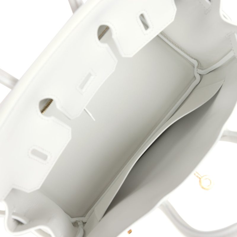 Hermes Birkin 25 New White Swift Gold Hardware - Image 7