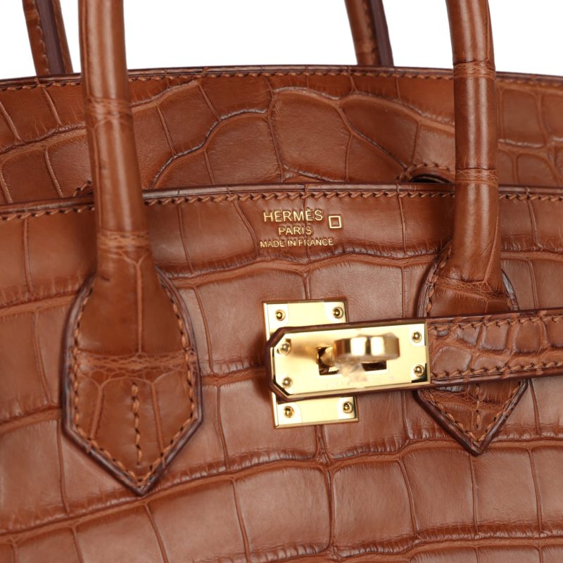 Hermes Birkin 25 Gold Matte Alligator Gold Hardware - Image 6
