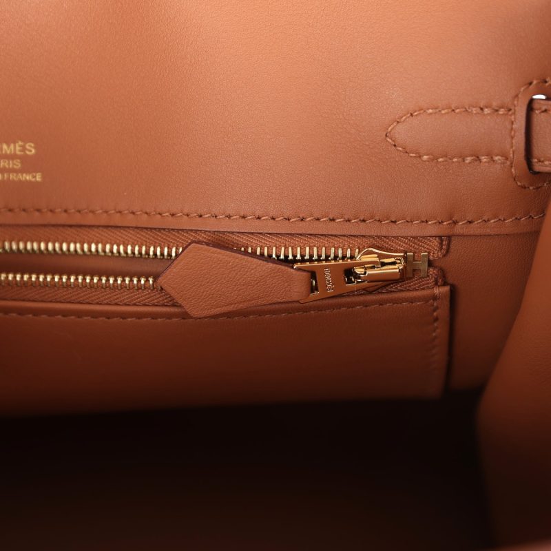 Hermes Birkin 25 Chamois Grizzly and Gold Swift Gold Hardware - Image 9