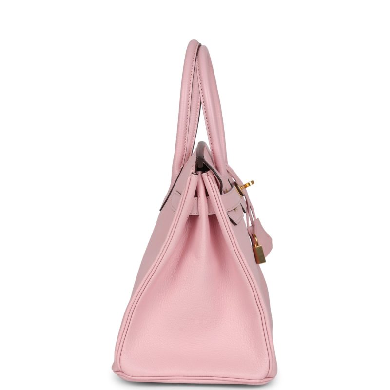 Hermes Birkin 30 Rose Sakura Chevre Mysore Gold Hardware - Image 3
