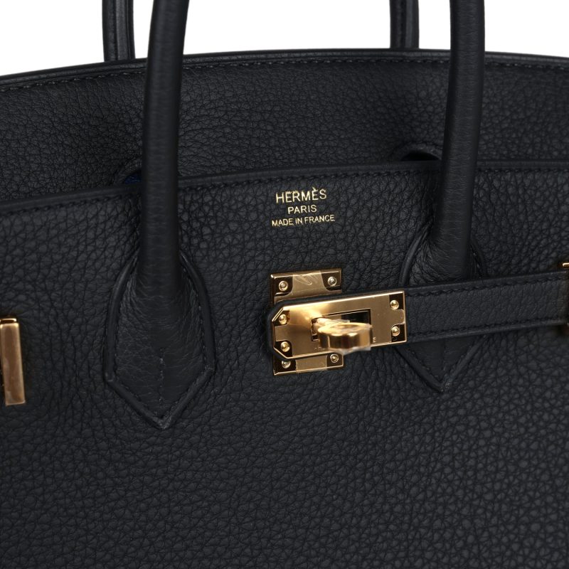 Hermes Birkin 25 Black Verso Togo Gold Hardware - Image 6