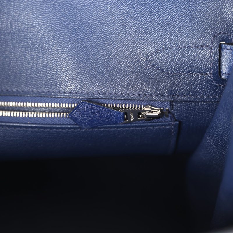 Hermes Birkin 30 Bleu Saphir Box Palladium Hardware - Image 8