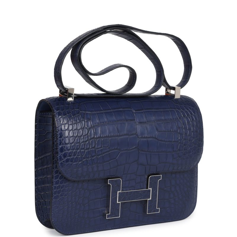 Hermes Constance 1-24 Bleu Saphir Matte Alligator Marquette Palladium Hardware - Image 2
