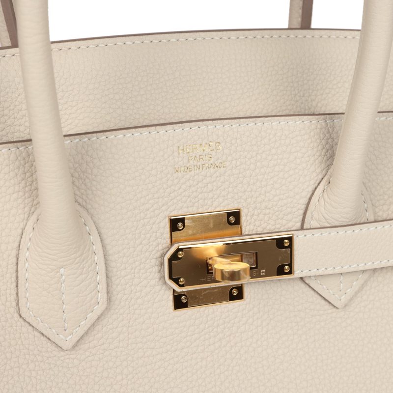 Hermes Birkin 35 Craie Togo Gold Hardware - Image 6