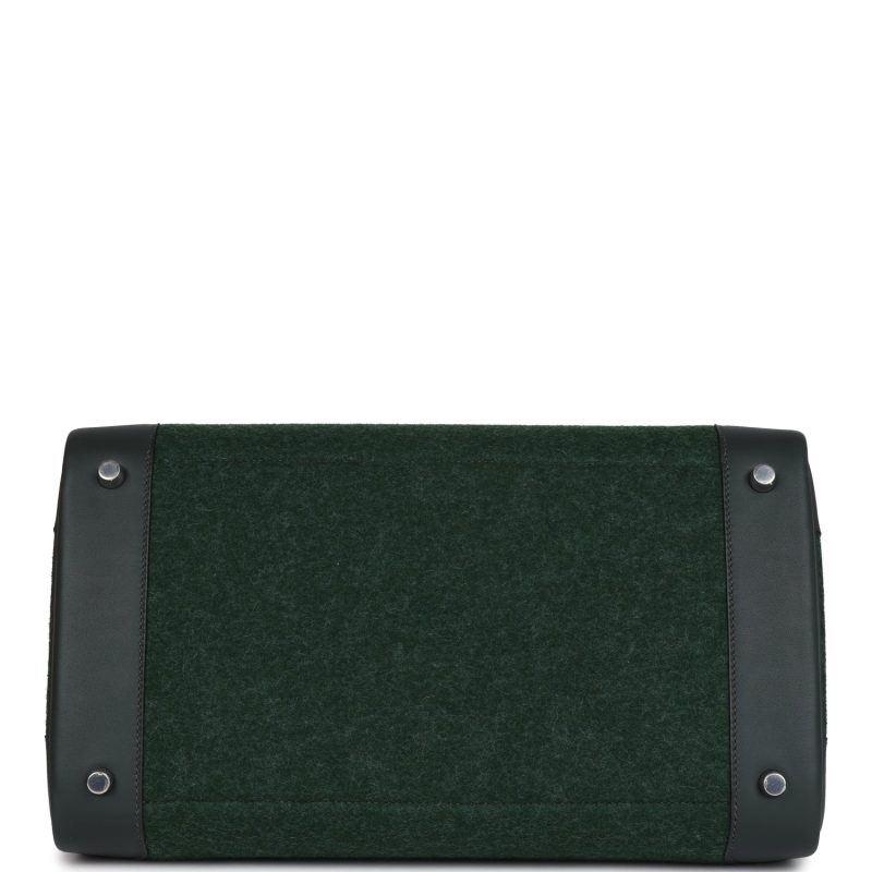 Hermes Birkin 35 Vert Anglais Feutre Wool and Vert Fonce Feutre Swift Palladium Hardware - Image 5