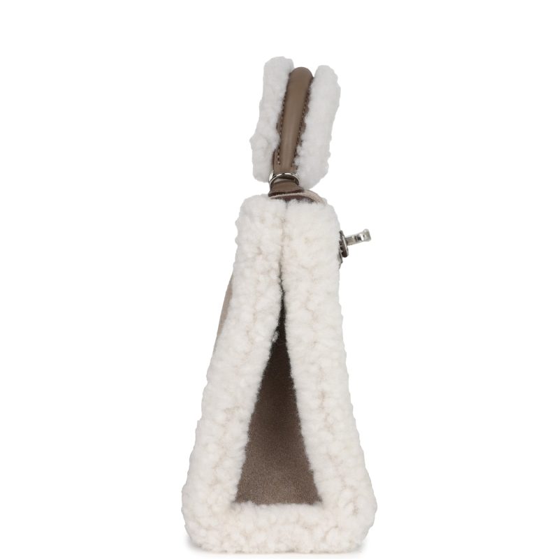 Hermes Teddy Kelly 20 Gris Caillou and Etoupe Swift Palladium Hardware - Image 3