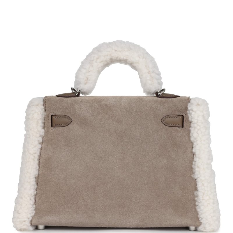Hermes Teddy Kelly 20 Gris Caillou and Etoupe Swift Palladium Hardware - Image 4