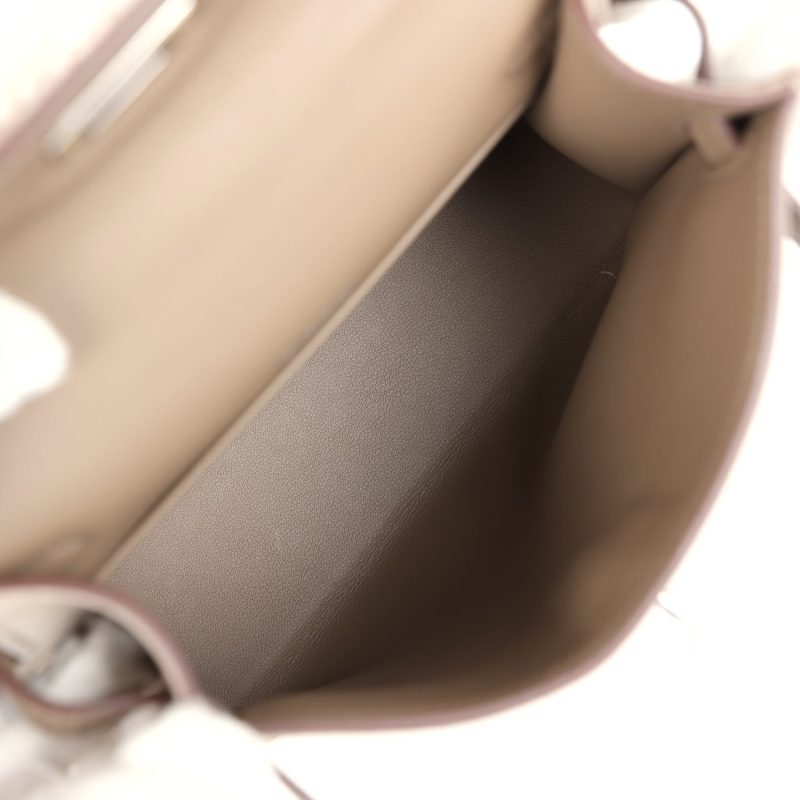 Hermes Teddy Kelly 20 Gris Caillou and Etoupe Swift Palladium Hardware - Image 7