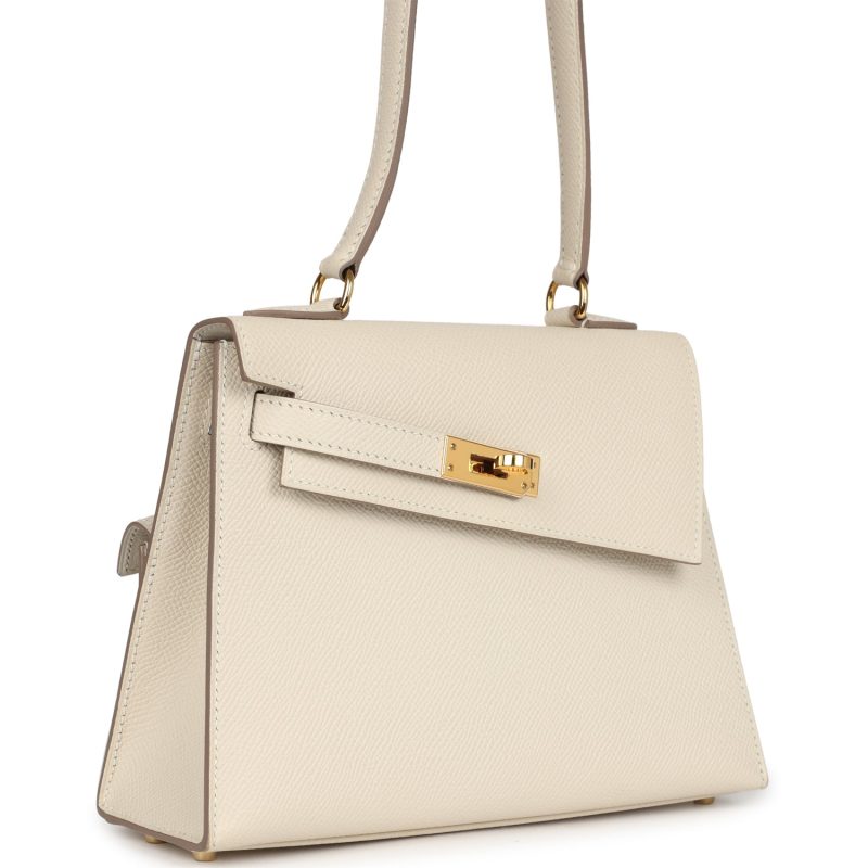 Hermes Kelly Sellier en Desordre 20 Craie Epsom Gold Hardware - Image 2