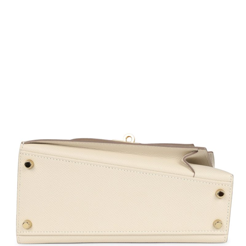 Hermes Kelly Sellier en Desordre 20 Craie Epsom Gold Hardware - Image 5