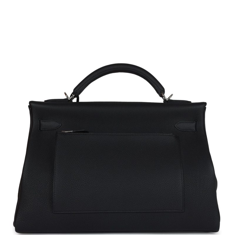 Hermes Kelly 42 Maxi Black Togo Palladium Hardware - Image 4