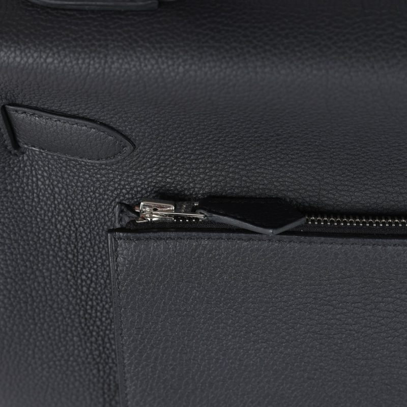 Hermes Kelly 42 Maxi Black Togo Palladium Hardware - Image 6