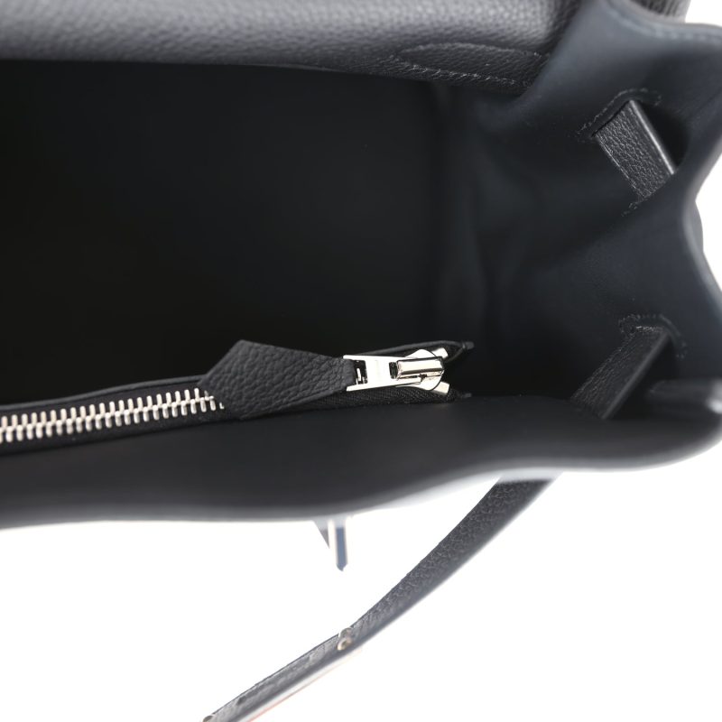 Hermes Kelly 42 Maxi Black Togo Palladium Hardware - Image 8