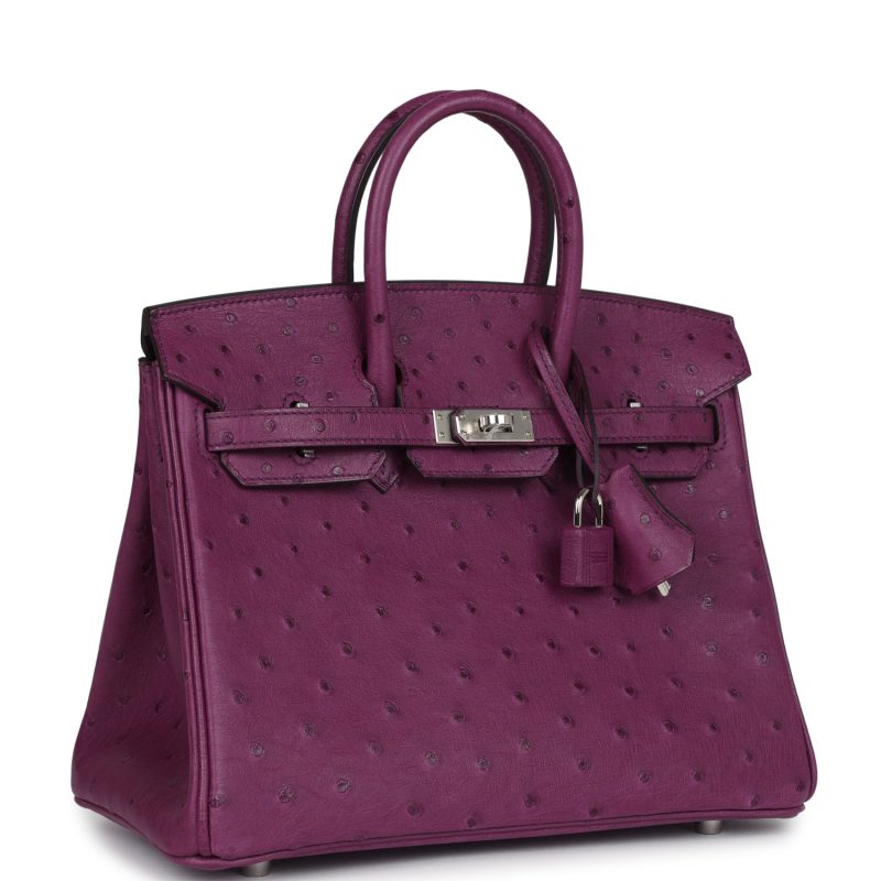Hermes Birkin 25 Anemone Ostrich Palladium Hardware - Image 2