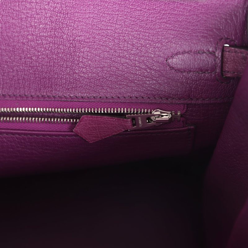 Hermes Birkin 25 Anemone Ostrich Palladium Hardware - Image 8