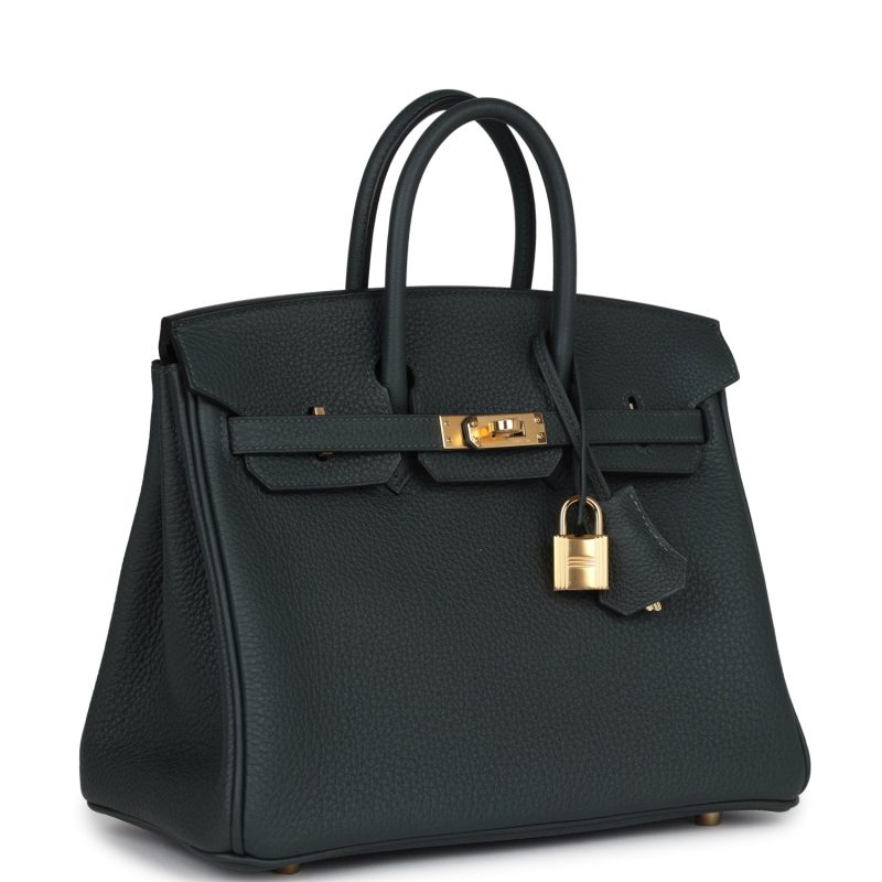 Hermes Birkin 25 Vert Fonce Togo Gold Hardware - Image 2