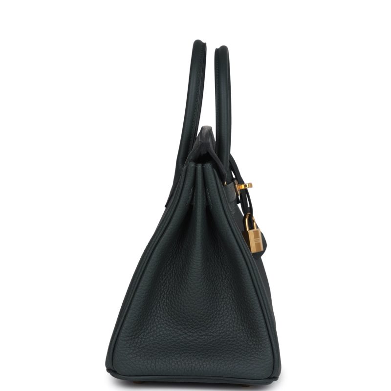 Hermes Birkin 25 Vert Fonce Togo Gold Hardware - Image 3