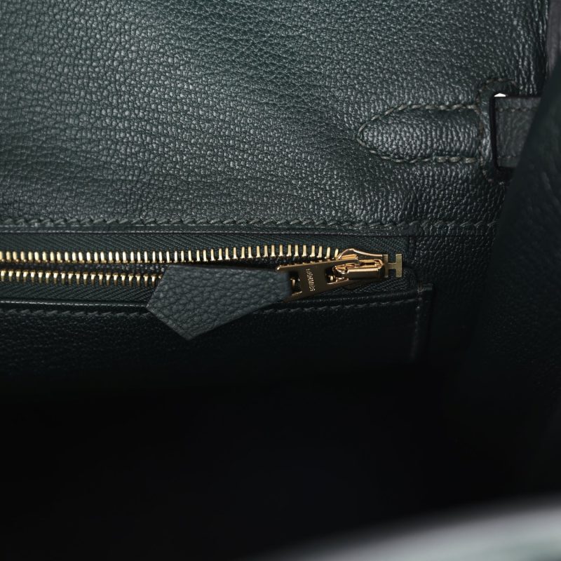 Hermes Birkin 25 Vert Fonce Togo Gold Hardware - Image 8