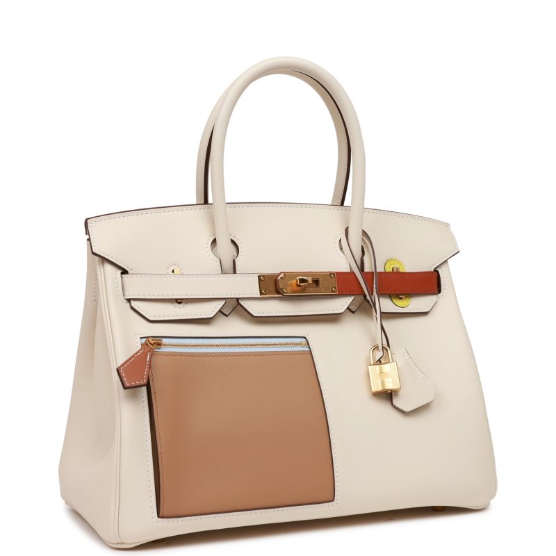 Hermes Colormatic Birkin 30 Nata, Chai and Cuivre Swift Gold Hardware - Image 2