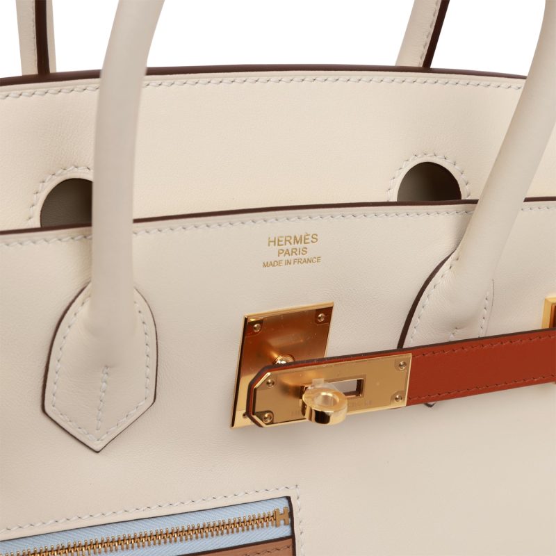 Hermes Colormatic Birkin 30 Nata, Chai and Cuivre Swift Gold Hardware - Image 6