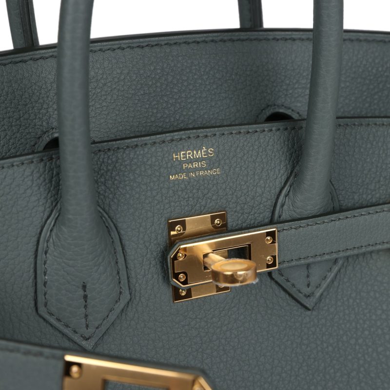 Hermes Birkin 25 Vert Amande Togo Gold Hardware - Image 6