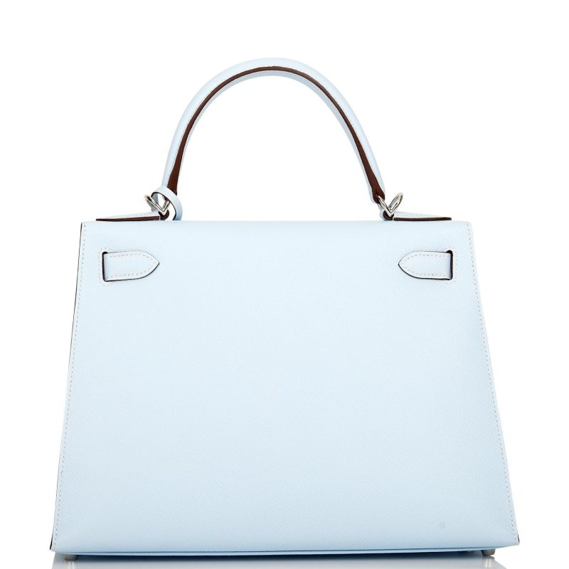 Hermes Kelly Sellier 28 Bleu Brume Epsom Palladium Hardware - Image 3