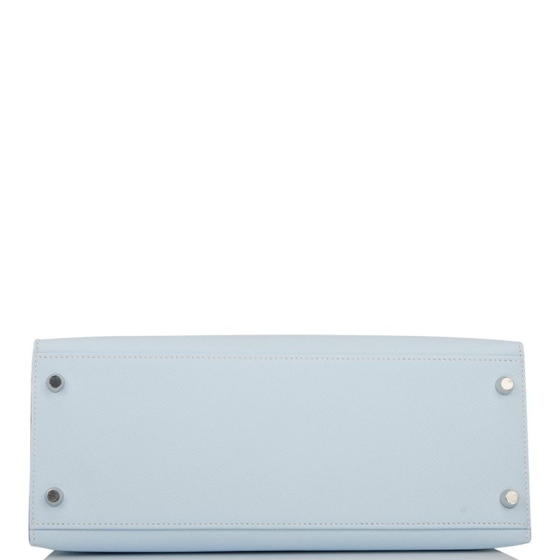 Hermes Kelly Sellier 28 Bleu Brume Epsom Palladium Hardware - Image 4