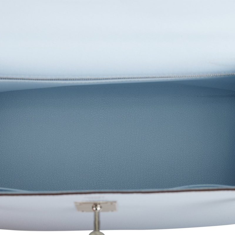 Hermes Kelly Sellier 28 Bleu Brume Epsom Palladium Hardware - Image 7