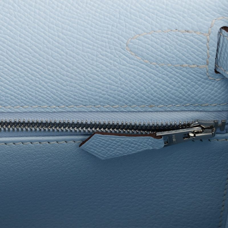 Hermes Kelly Sellier 28 Bleu Brume Epsom Palladium Hardware - Image 8