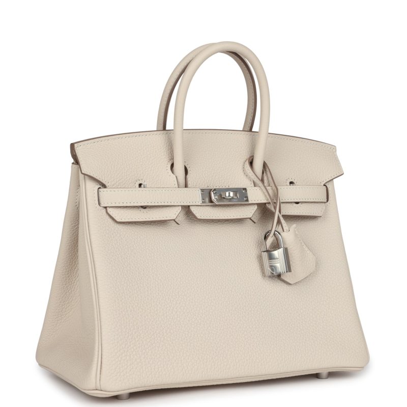 Hermes Birkin 25 Craie Togo Palladium Hardware - Image 2