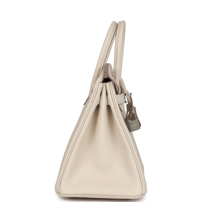 Hermes Birkin 25 Craie Togo Palladium Hardware - Image 3