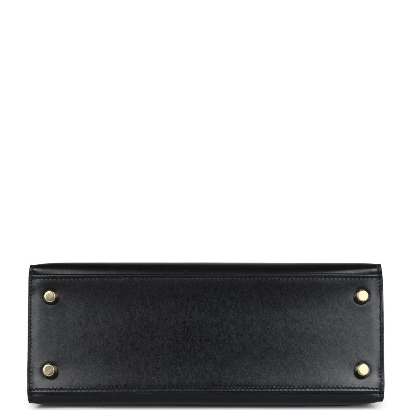 Hermes Kelly Sellier 25 Black Box Gold Hardware - Image 5