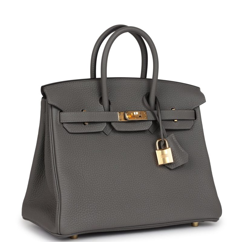 Hermes Birkin 25 Gris Meyer Togo Gold Hardware - Image 2