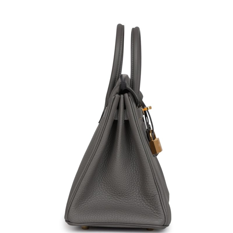 Hermes Birkin 25 Gris Meyer Togo Gold Hardware - Image 3