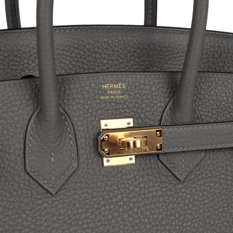 Hermes Birkin 25 Gris Meyer Togo Gold Hardware - Image 6