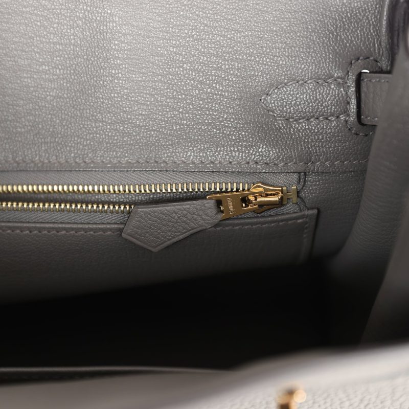 Hermes Birkin 25 Gris Meyer Togo Gold Hardware - Image 8