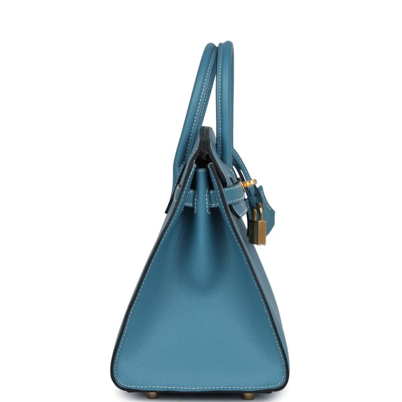 Hermes Birkin Sellier 25 Blue Jean Epsom Gold Hardware - Image 3